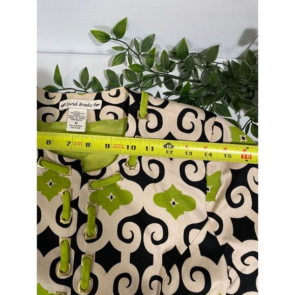 David Brooks Blazer Womens Size M Beige Green Black Geometric Pattern - Picture 11 of 16